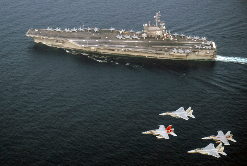 Japanese F-15s fly with American F/A-18s in the Pacific on May 30th, 2017. Photo credit: U.S. Navy